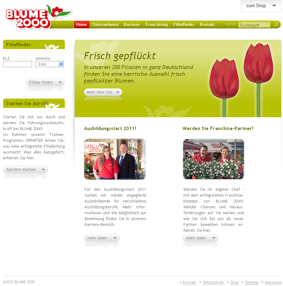 Company's website Blume 2000 (EOS UPTRADE)