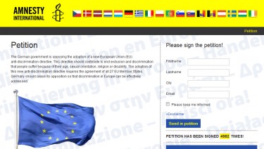 Amnesty International - European petition website