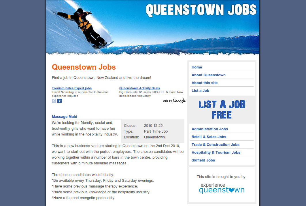 Queenstown Jobs (Mat Weir)