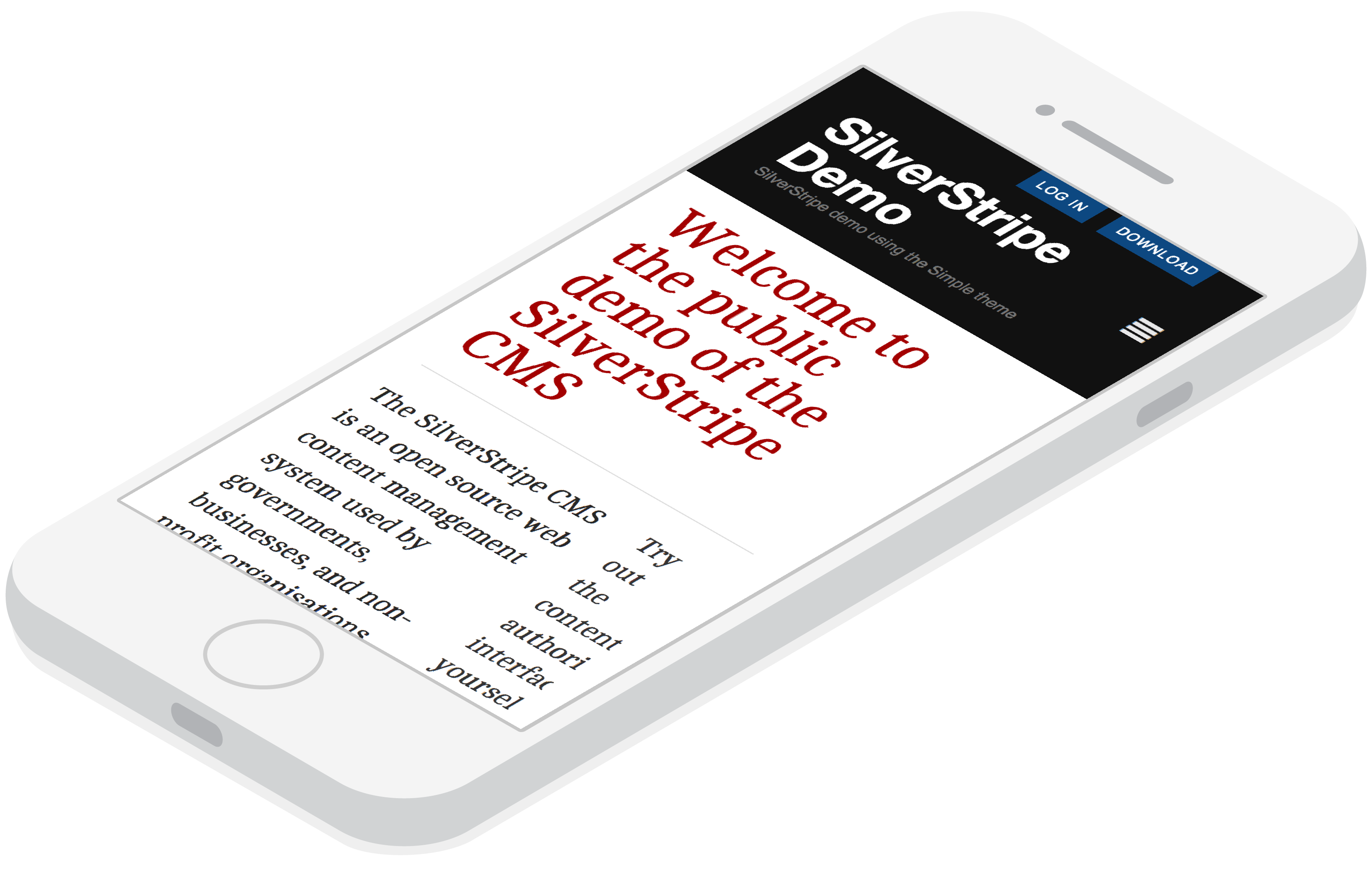 phone with demo on the screen