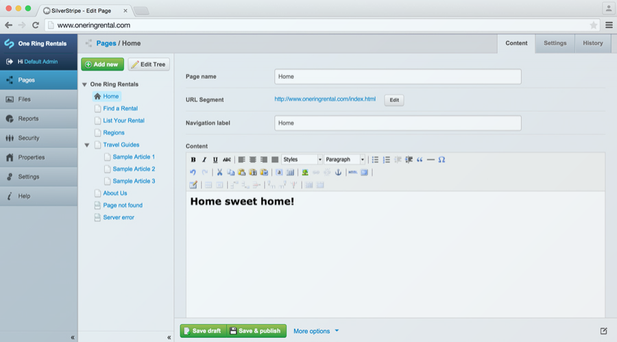 Homepage Editor
