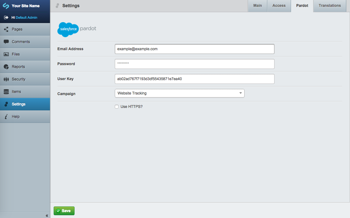 SilverStripePardotScreenShot1