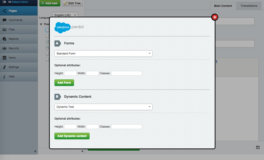 SilverStripePardotScreenShot2