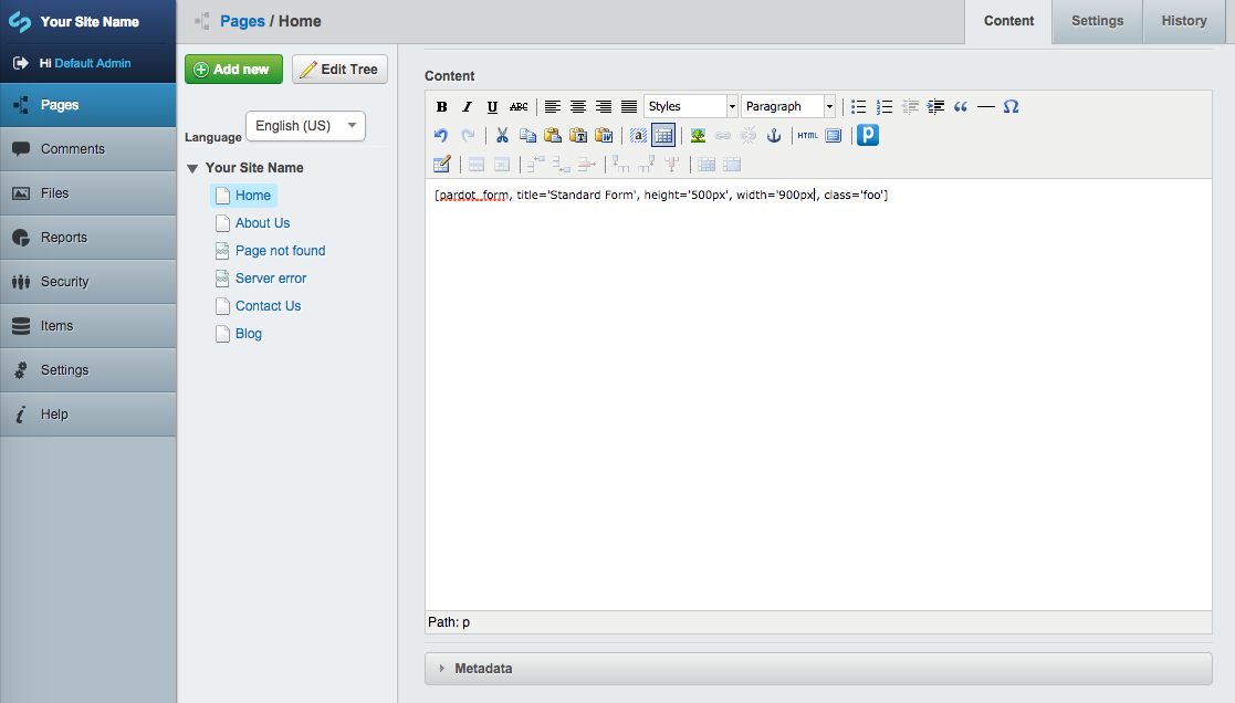 SilverStripePardotScreenShot3