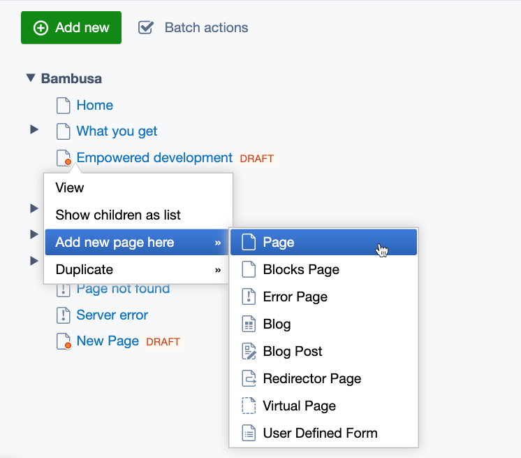Add new pages