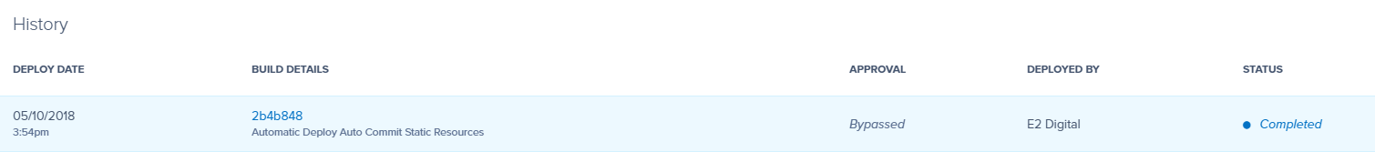 SilverStripe Platform deploy log