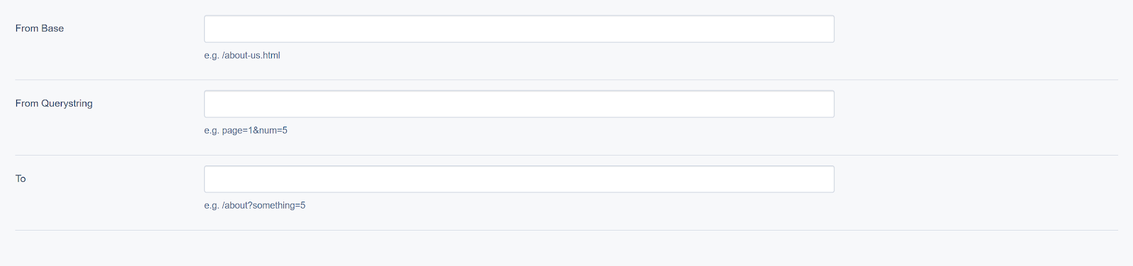 Creating a new redirect