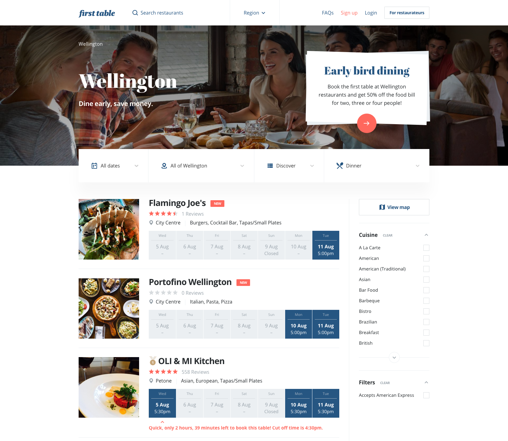 First Table screenshot
