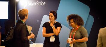 Nicole and Kamala at booth cropped image