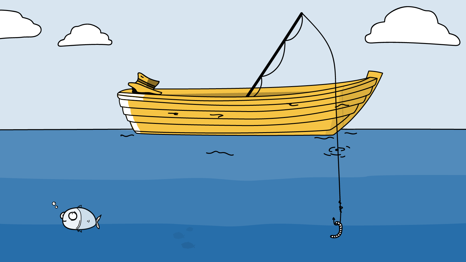 image of a person fishing off their boat