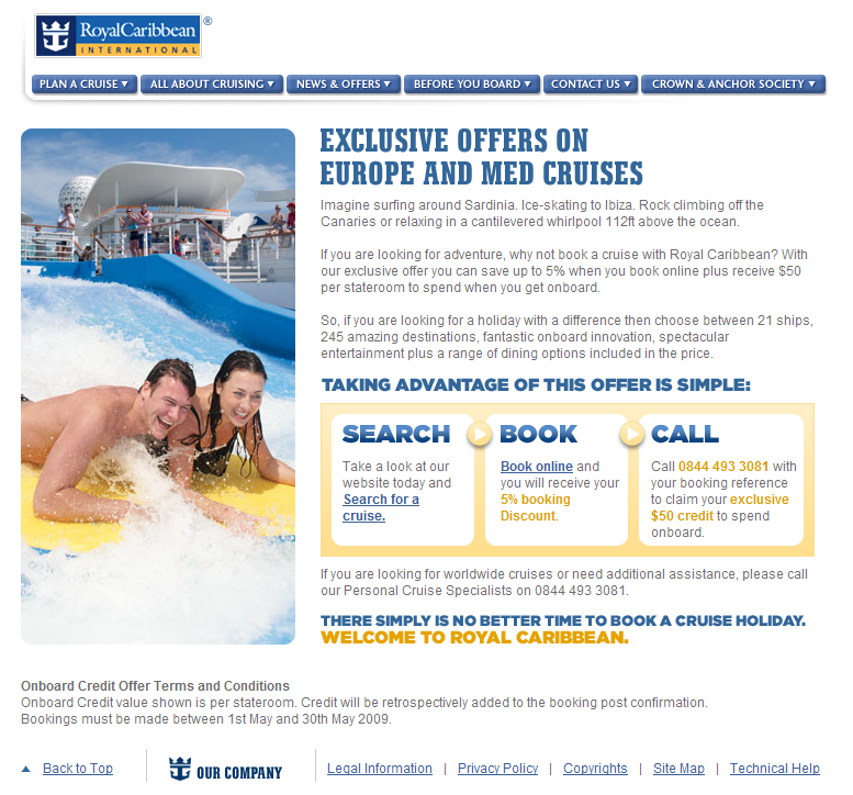 Royal Caribbean Landing Pages (GBarden)