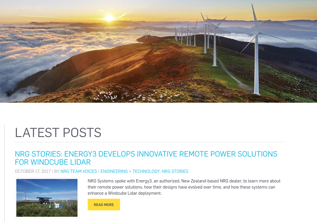 NRG Systems website blog page