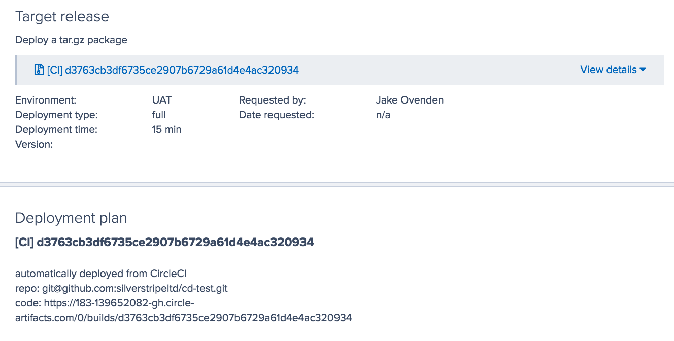 Updated deployment dashboard