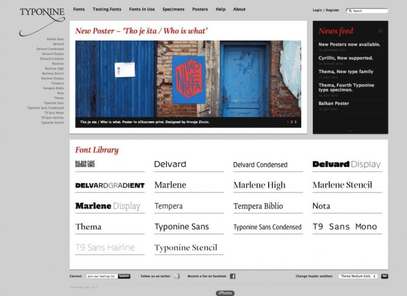 Typonine website (odraska)
