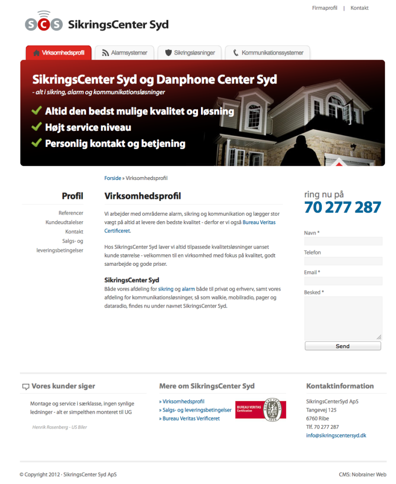 SikringsCenter Syd (Nobrainer Web)