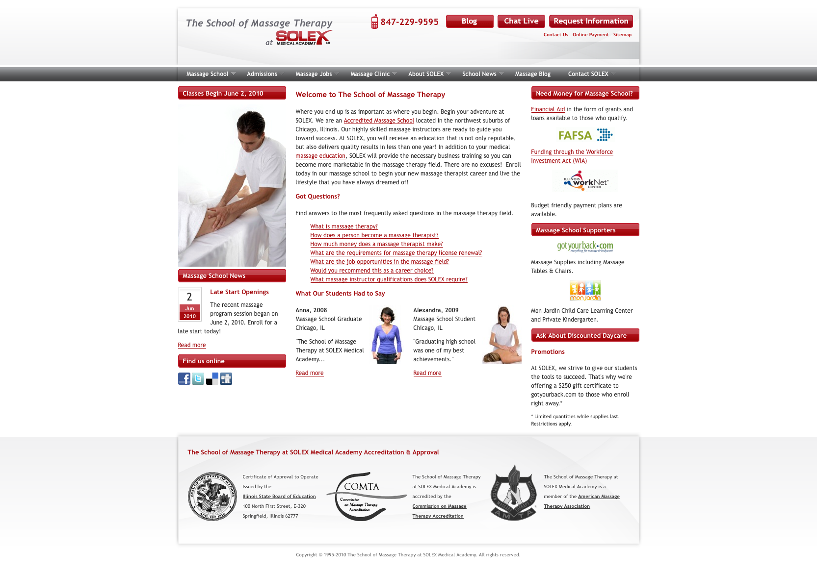 The School of Massage at SOLEX (sonet)