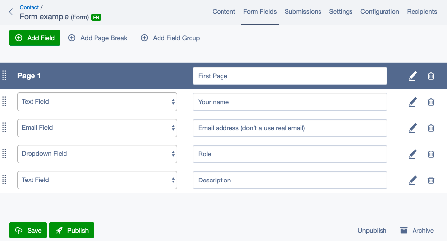 User Form in Silverstripe CMS 4.6