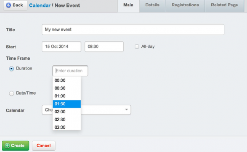 event calendar addevent