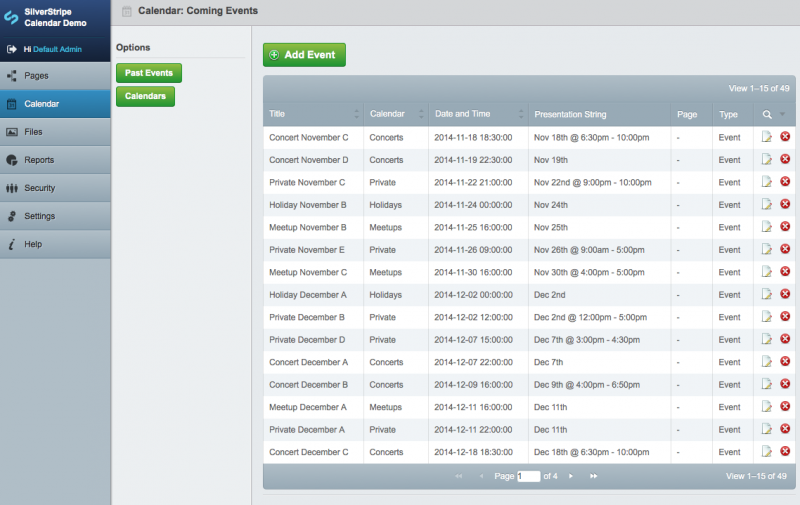 event calendar module cms