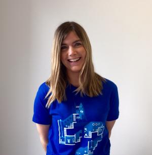 Developer Juliet Brown in SilverStripe T-shirt