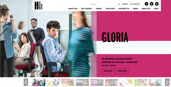 Screenshot of the Hampstead Theatre homepage