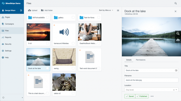 Screenshot of Files page