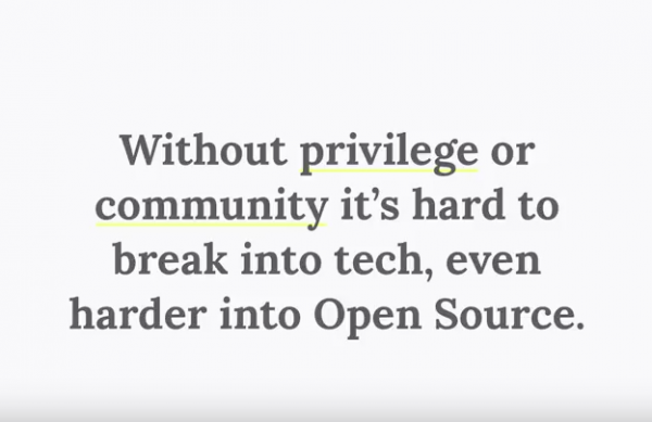 Slide reads without privilege or community it's hard to break into tech