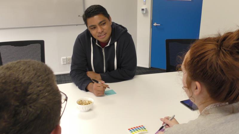 Massey, one of the SilverStripe team, being interviewed