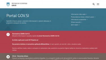 Slovenia's state administration website gov.si