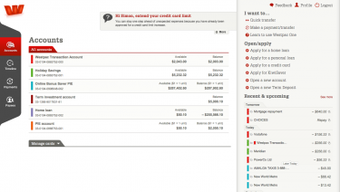 Westpac One Online Banking