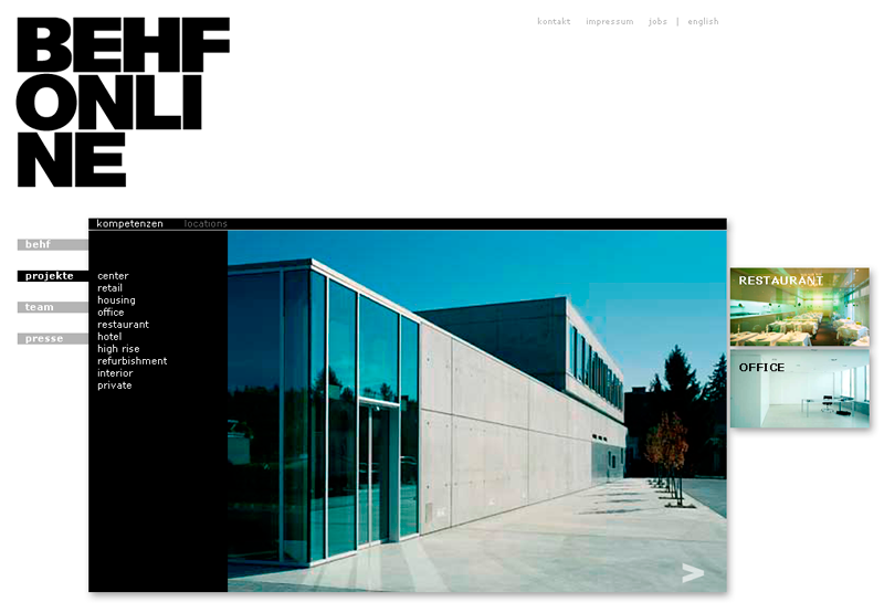 BEHF Architects Website (wunderweiss)