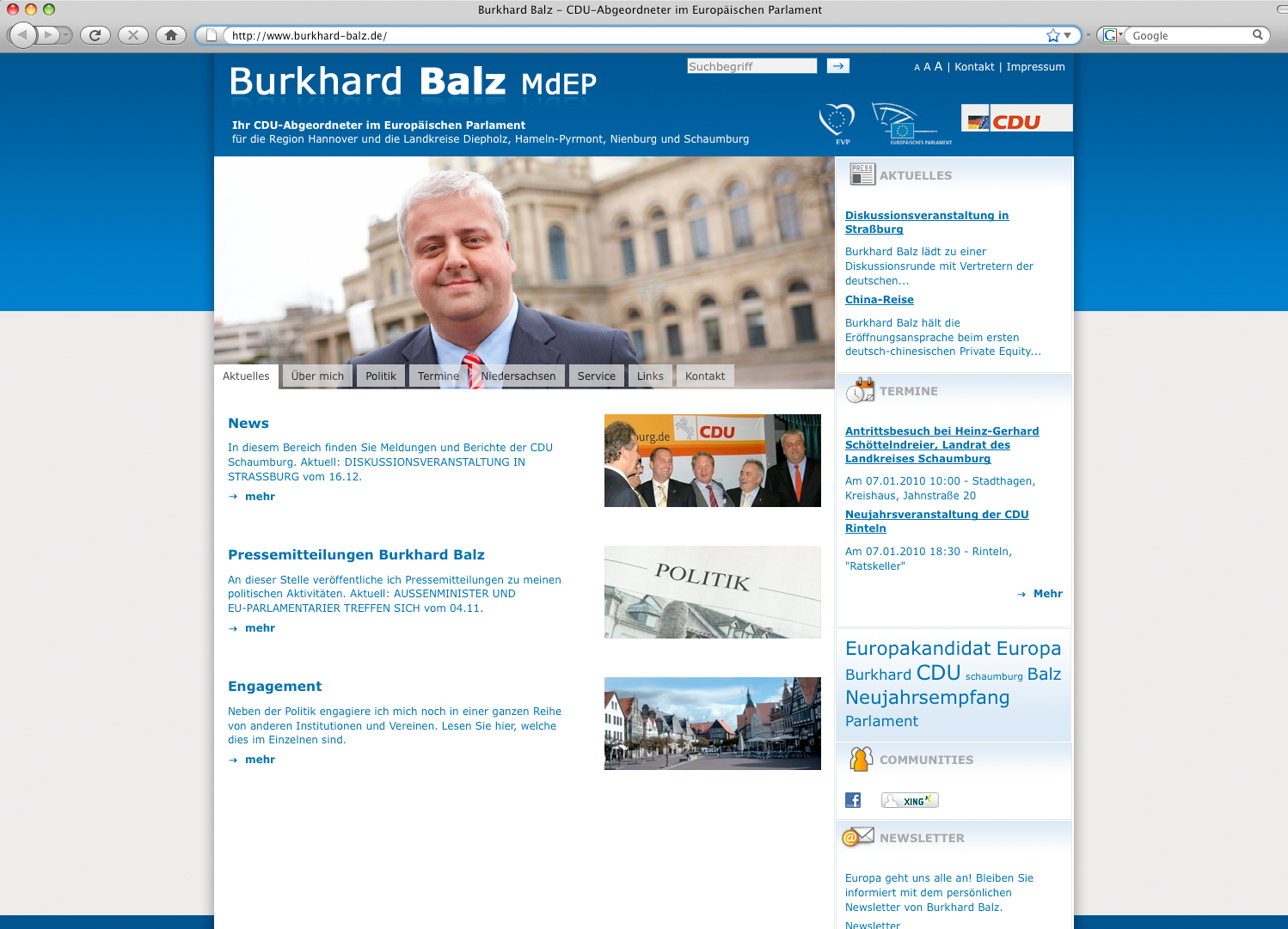 Burkhard Balz - Official Site of the EU Politician (Internet Marketing Services GmbH)