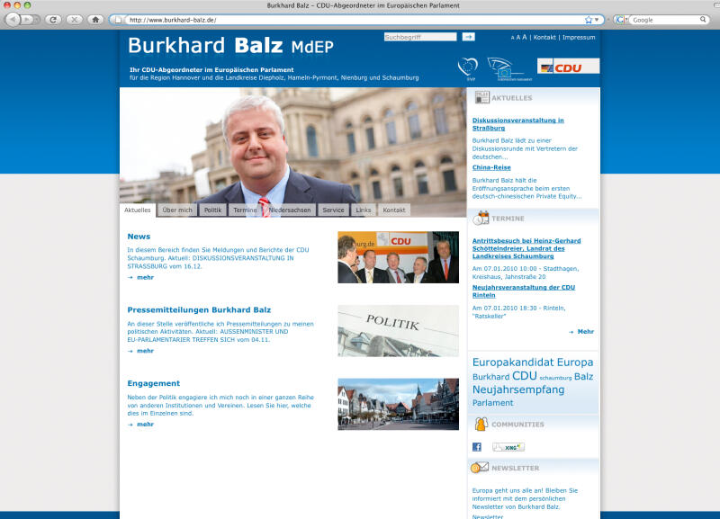 Burkhard Balz - Official Site of the EU Politician (Internet Marketing Services GmbH)