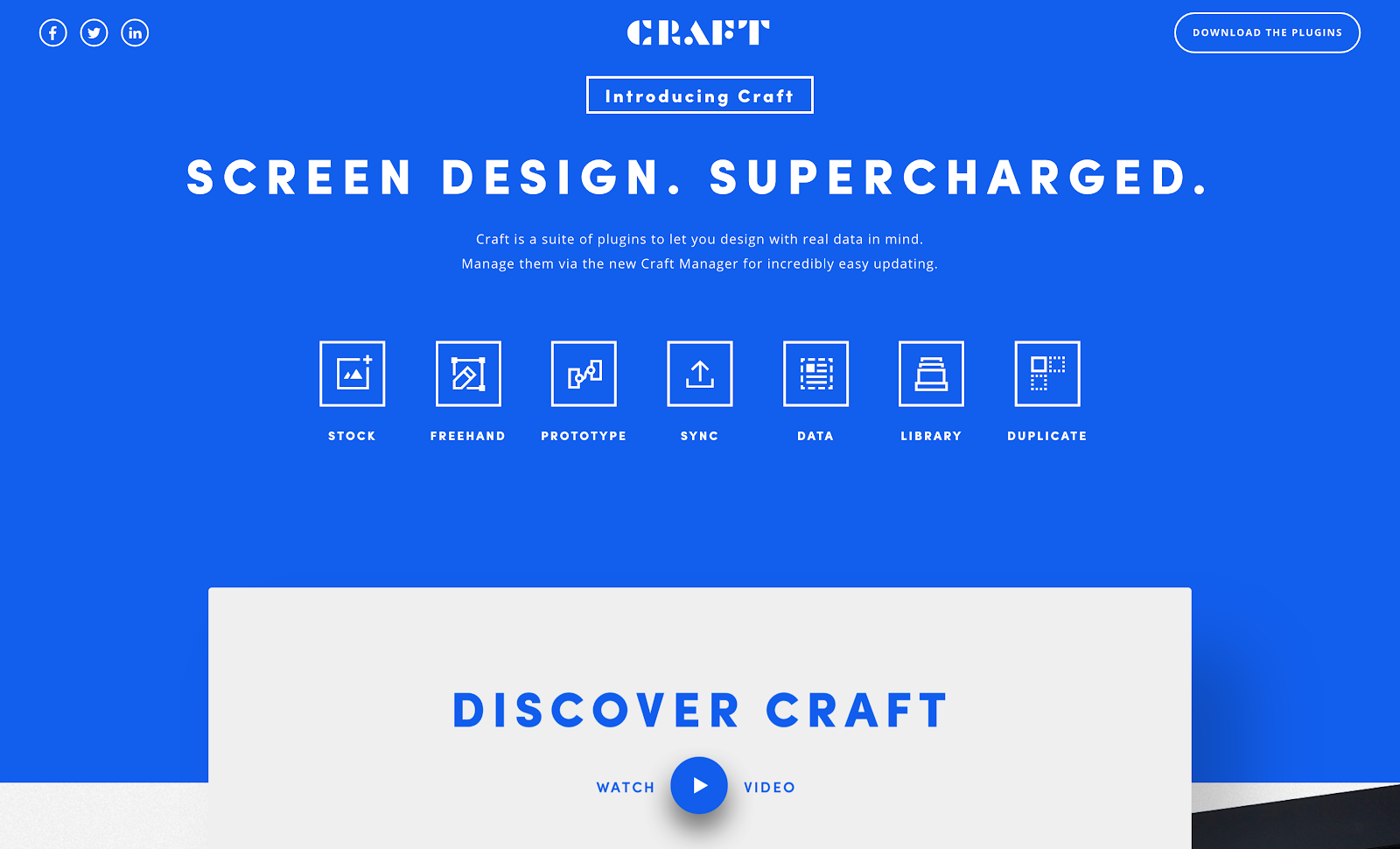 screenshot of the Craft website