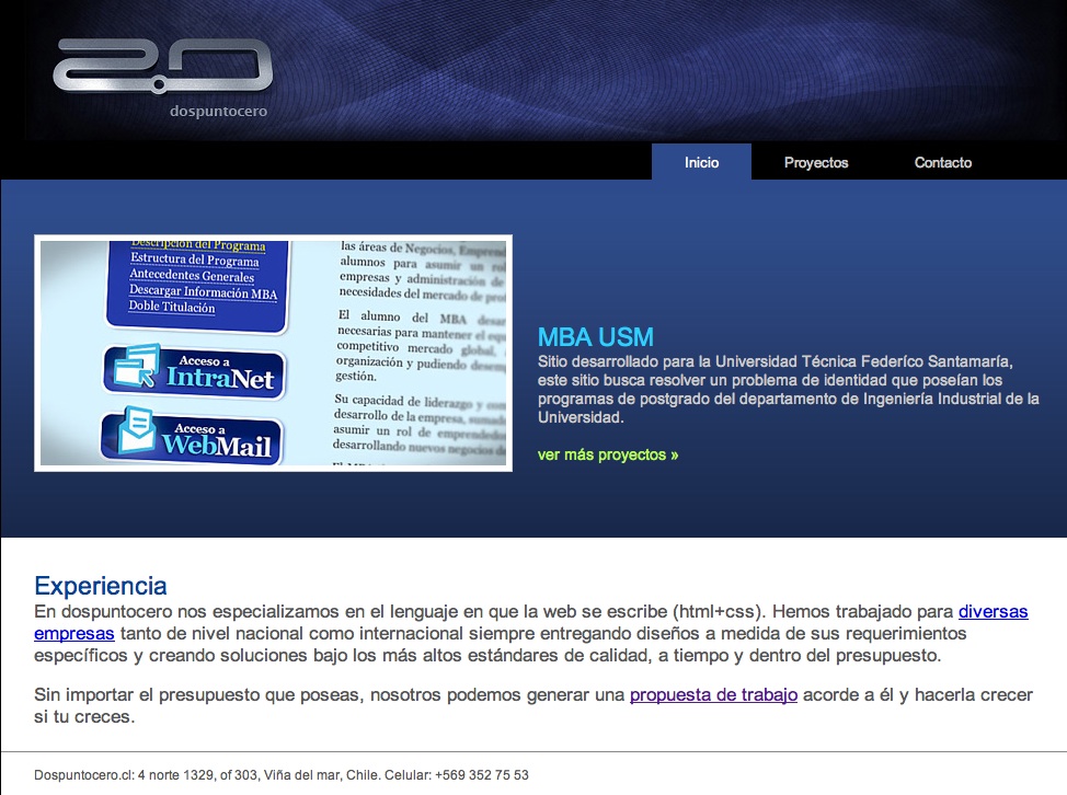 dospuntocero.cl: estándares web que puedes pagar (dospuntocero)