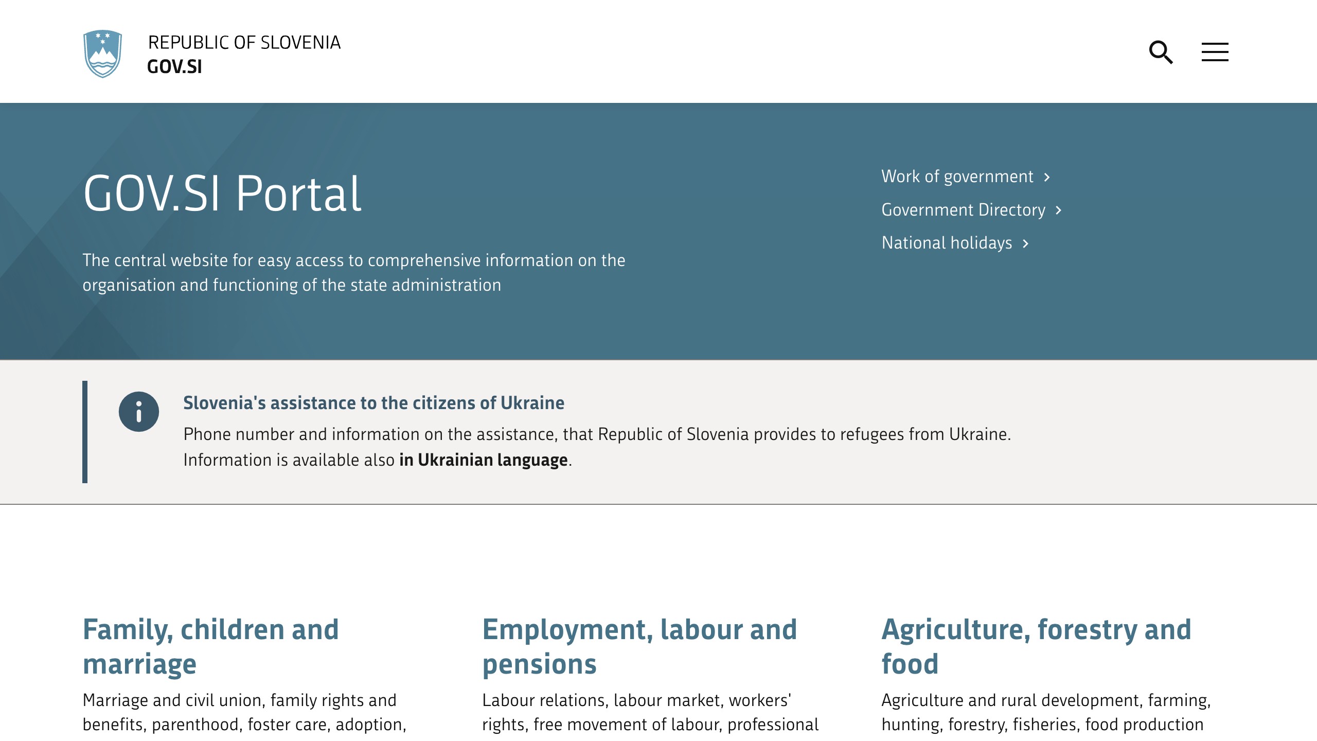 Slovenia's state administration website gov.si (Innovatif)