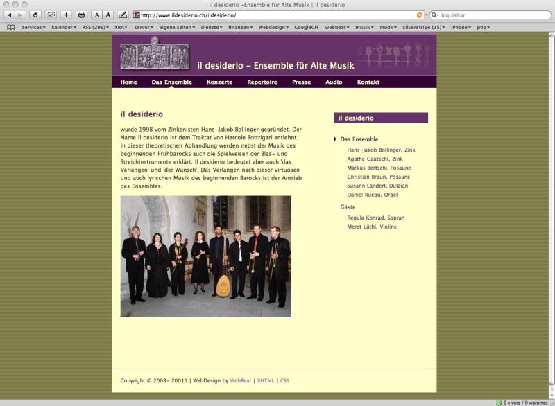 il desiderio, Ensemble fÃ¼r Alte Musik (Webbear)