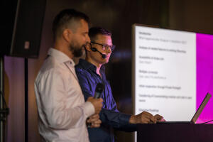 kalle and niklas presenting at stripecon europe 2023 image