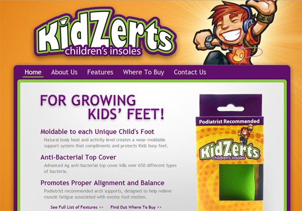 Kidzerts Children's Shoe Insoles (Blake_NiteoDesign)