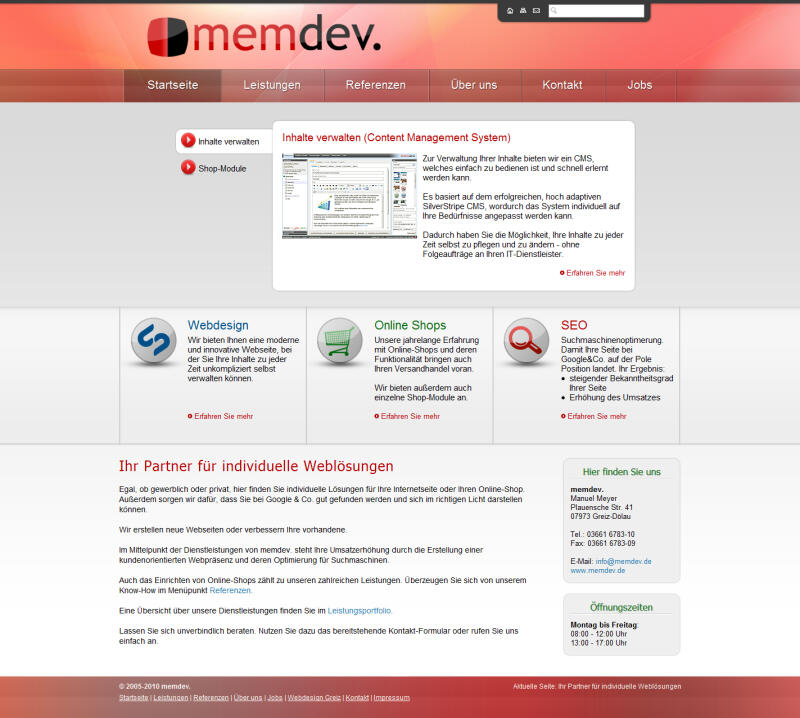 memdev. - Online-Shops, SilverStripe CMS, SEO (memdev)