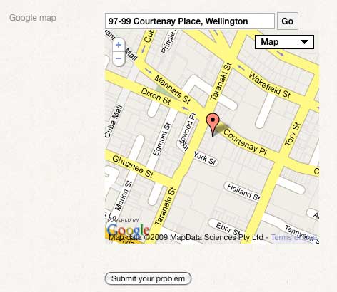 Example of Google Maps Selection Field
