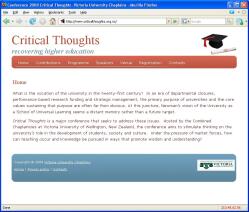 Critical Thoughts Conference 2008 Victoria Univers