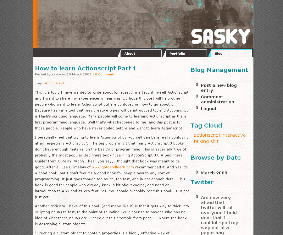 Sasky Portfolio Blog Site (sasky)