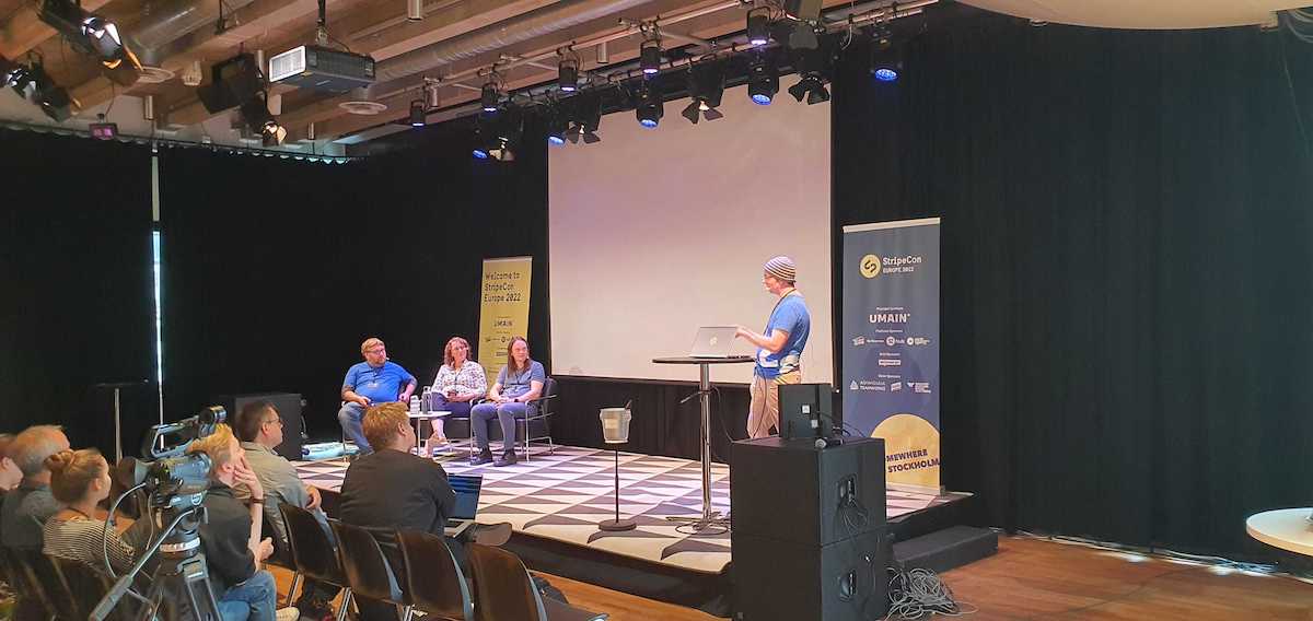 Maxime Rainville presesnting at StripeCon EU 2022