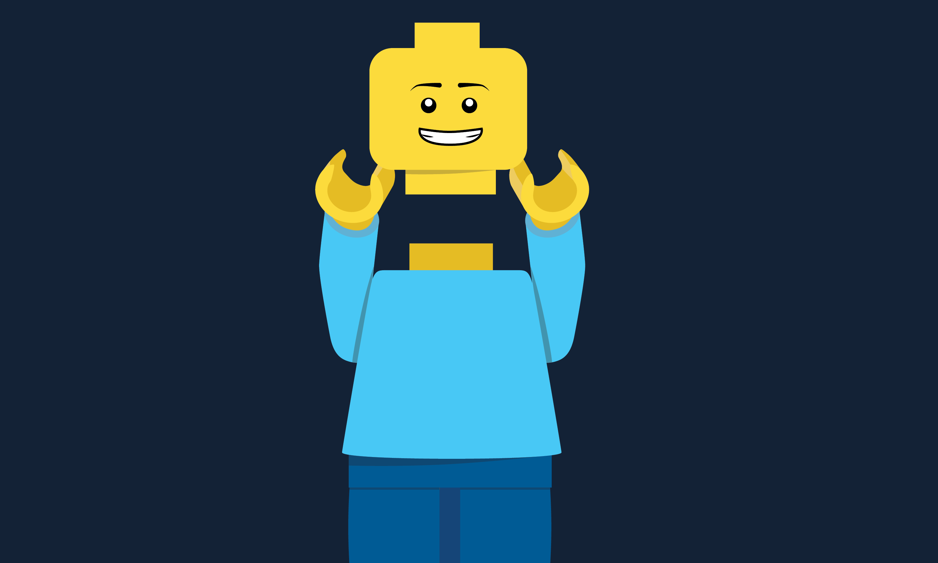 image of a smiling lego man taking his head off