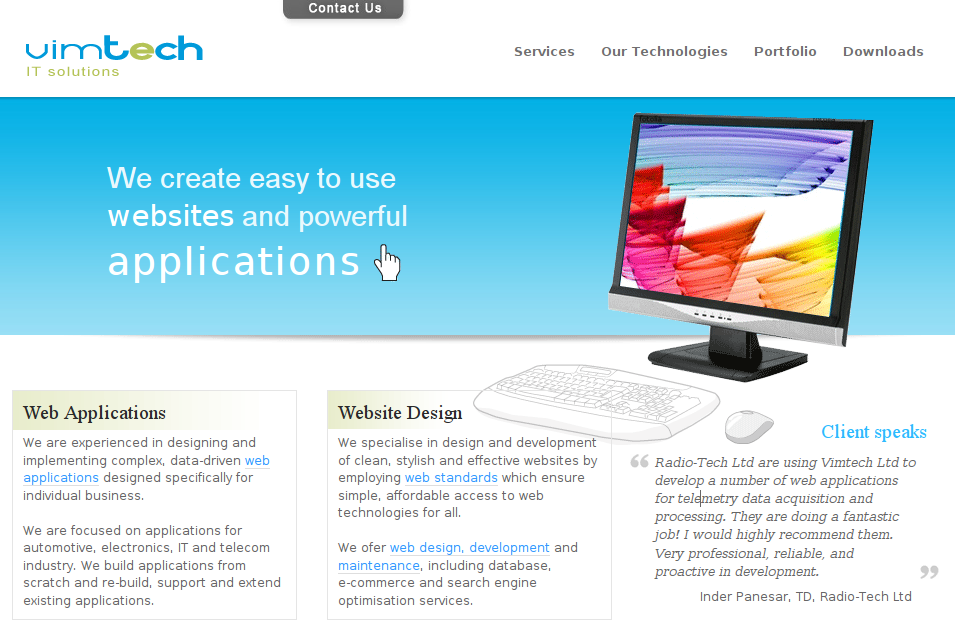 Vimtech Ltd company website (pga)