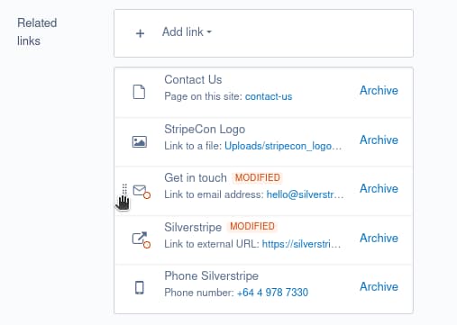 Multi LinkField screen shot