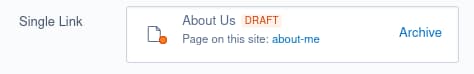 Single link field screen shot