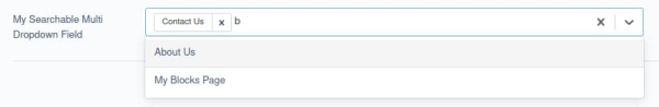 Searchable drop down field screen shot
