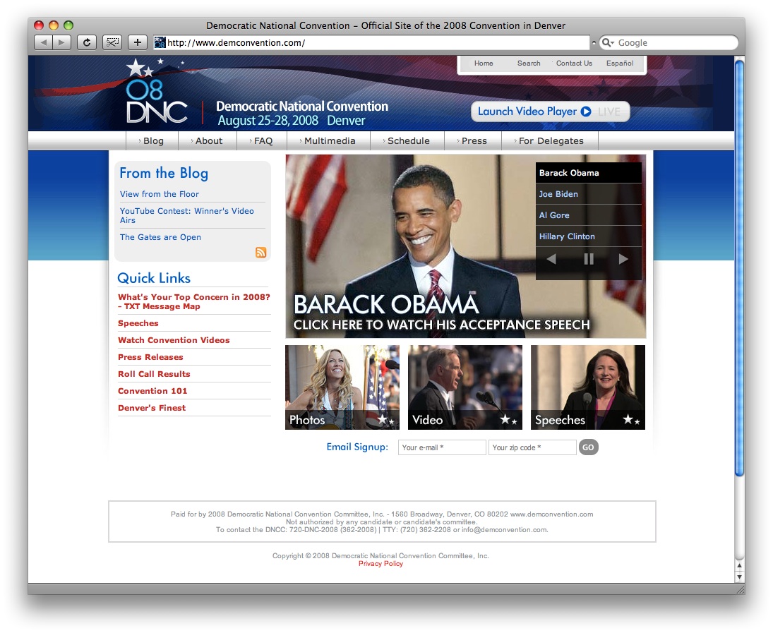 Homepage of demconvention.com